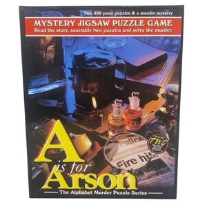 A Is For Arson Mystery Jigsaw Puzzle Game 2x500 Pc Alphabet Murder Series